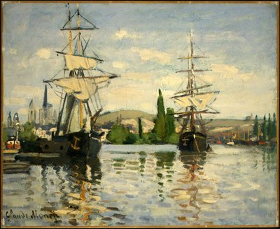 Ships Riding on the Seine at Rouen by Claude Monet